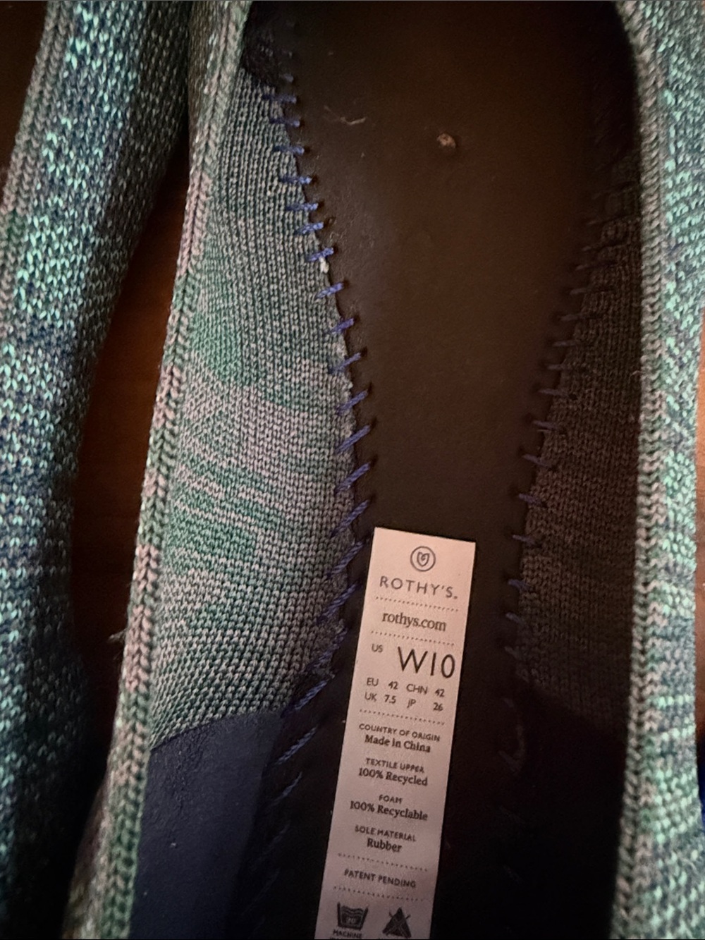 Rothy's Pointed Knit Flats in Aqua heather size 10 - Picture 4 of 9